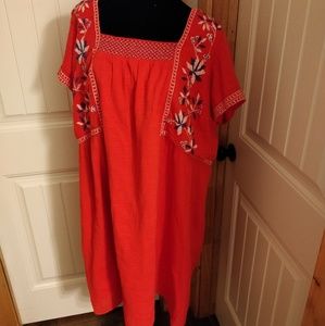Coral Summer Flower Dress